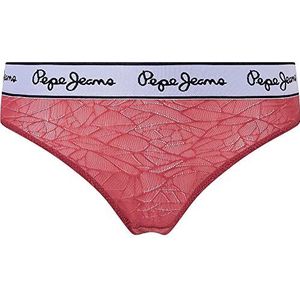 Pepe Jeans Mesh Thong sous-vêtement de Style Bikini, Rouge (Red), M Femme