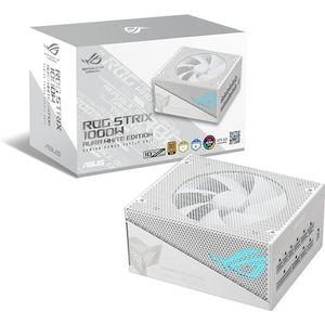 ASUS ROG Strix 1000G Aura White Edition volledig modulaire gaming voeding (1000 W, ARGB Aura Sync, ATX 3.0, PCIe 5.0 Ready, met 16-polige kabel, 80+ gouden certificering,