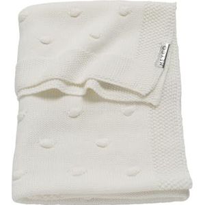Meyco 2753050 babydeken gebreide deken met strik, 100 x 150 cm, offwhite