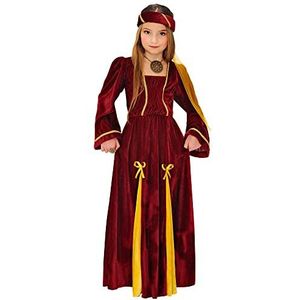 Widmann - Middeleeuws prinsessenkostuum voor meisjes, bestaande uit jurk en hoofddeksel met sluier, voor carnaval en themafeesten