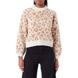 Vero Moda Vmzelmaleo Ls O-hals blouse GA Boo Sweater dames, berken/patroon: W Tigers Eye, S, Berken/motief: W Tigers Eye