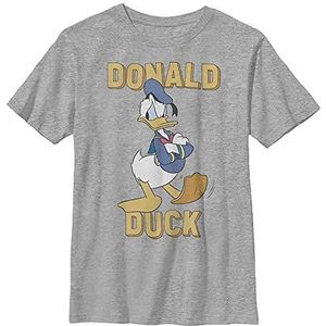 Disney Donald Duck Angry Pose Arms T-shirt Crossed Boys Grey Heather Athletic L, Athletic grijs gemêleerd