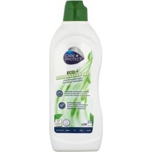 CARE + PROTECT Gel de rinçage écologique - Hypoallergénique - Sans cruauté envers les animaux - Biodégradable - Liquide vaisselle - Dégraissant et liquide de rinçage - 650 ml - Jusqu'à 38 lavages