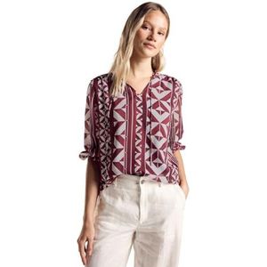 Street One A344684 Damesblouse in effen kleur, Mahonie Rood