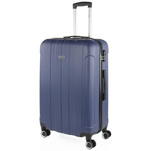 ITACA - Lichtgewicht koffer groot, ABS hardshell-reiskoffer grote reiskoffer, lichtgewicht grote koffer met TSA-cijferslot, stevige grote reiskoffer 4 wielen, blauwe jeans