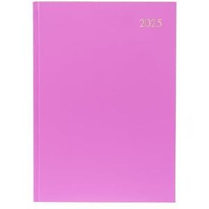 Collins Essential ESSA43.50-25 Agenda semainier 2025 avec couverture rigide en cuir Rose Format A4