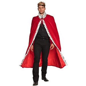 Boland 36101 Luxe jurk 130 cm lang, rood, wit, zwart, bont met stippen, Hermeline, koninklijk huis, heerser, carnaval, Halloween, carnaval, themafeest, kostuum, theater