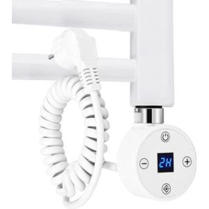 EMKE Verwarmingsstang 600 W met thermostaat en lcd-scherm, verwarmingspatroon voor badkamerradiator, verwarmingselementen van roestvrij staal, verwarmingen, handdoekverwarmer, wit