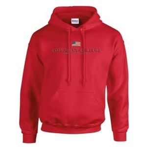 AMERICAN COLLEGE USA Shirt Sweater À Capuche Mixte Homme Femme Sweatshirt, Rouge, M