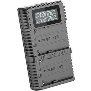 2-weg Snellader Geschikt Voor de Batterij Sony NP-FM500 - NP-F73 - NP-F75 - NP-F77 - NP-F97