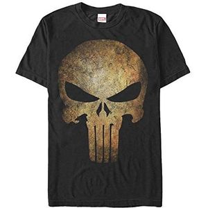 Marvel Other Punisher Real Skull Organic T-shirt met korte mouwen uniseks, zwart.