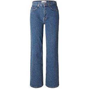 SELECTED FEMME Blu SLFALICE HW Wide Long Mid Blue Jeans Noos, Medium Blue Denim 32W/32L, Denim Medium Blauw
