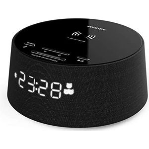 Philips Audio Pr702/12 Digitale wekker met draadloze oplader (slaaptimer, alarm), zwart