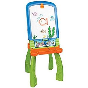 VTech - Magi Interactief 3-in-1 schildersezel, dubbelzijdig magisch kinderbord, wit en krijtzwart, muziek- en lichttekentafel, cadeau voor kinderen vanaf 3 jaar - inhoud in het Frans