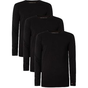 Tommy Hilfiger 3P L Tee T-shirts L/S heren, zwart/zwart/zwart