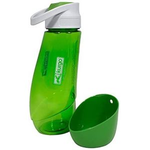 Kurgo 2-in-1 reiswaterfles voor je hond en jou, PVC/BPA-vrij, herbruikbaar, 0,75 l, groen