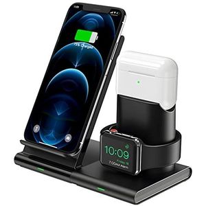 ANSTA Draadloos opladen, compatibel met iPhone 14/13/12/11/Pro, X, XS, XR, XS MAX, 8, 8 Plus, zwart