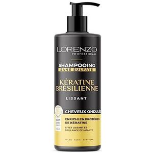Braziliaanse keratine sulfaatvrije shampoo (golvend haar) 500 ml Lorenzo Professional