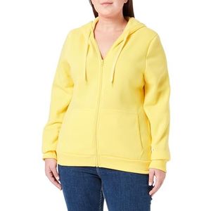 Flyweight Stijlvolle gele polyester hoodie met ritssluiting voor dames, maat XL, geel, XL, Geel.