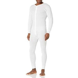 Indera Heren jumpsuit van katoen, geribbeld, wit, maat M