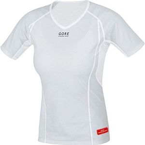 Gore Running Wear UWESHW Damesondergoed, hardloopshirt, korte mouwen, winddicht, Gore Windstopper, Essential Lady, grijs (Light Grey)/wit