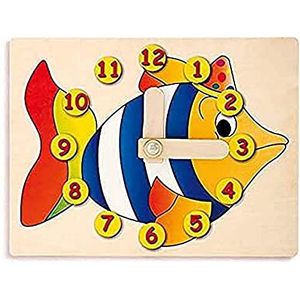 Dida - Leerklok vis – speelgoed van hout voor het lezen van de tijd