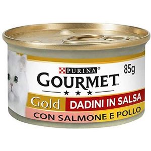 Gourmet Purina Gold 24 x 24 blikjes van 85 g natvoer voor katten in zalm en kip