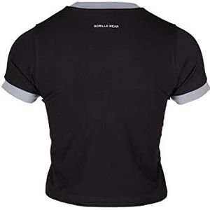 Gorilla Wear - New Orleans Cropped T-shirt - zwart - bodybuilding sport dagelijks leven vrije tijd met logo-print, licht en comfortabel voor optimale beweging van katoen en elastaan