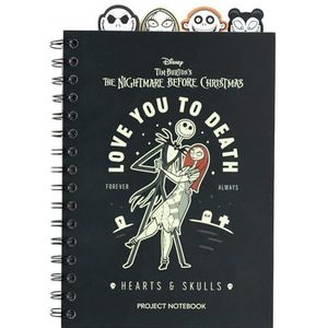 Grupo Erik - Disney notitieboek A5, The Nightmare Before Christmas, met tabbladen, 160 pagina's, notebook, Bullet Journal, spiraalboek