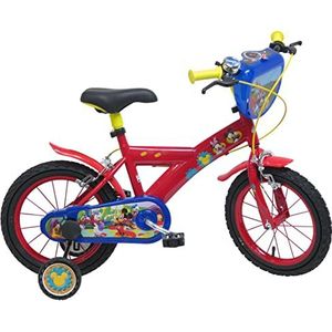 albri 14 inch, Mickey Mouse Kinderfiets, Rood