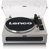Lenco LS-440 draaitafel Bluetooth ingebouwde luidspreker 40 W RMS riemaandrijving pitch control voorversterker RCA en AUX-in uitgang grijs