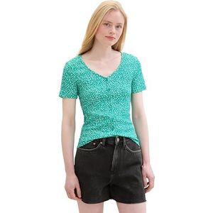 TOM TAILOR Denim 1041415 Dames T-shirt (1 stuk), 35326 - Minimale groene print, XXL
