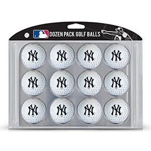 Team Golf MLB New York Yankees Lot de 12 balles de golf de taille réglementaire, lot de 12, impression durable de l'équipe
