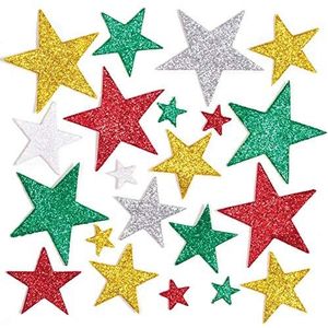 Baker Ross Kerststerren stickers van schuim (150 stuks) – feestelijke knutselwerkjes voor kinderen