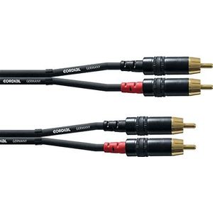 CORDIAL CABLES Dubbele Rca-audiokabel, 3 m, AUDIO-Kabels Essentiële RCA