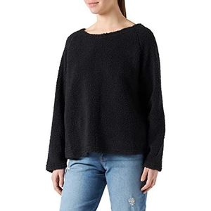 Louche Blanka-Teddy dames sweatshirt, zwart.