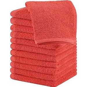 Utopia Towels, set van 12 ringgesponnen katoenen washandjes, 100% ringgesponnen katoen, hoogwaardig, zeer absorberend en zacht (koraal)