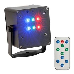 Ibiza De TINYLED-RGB-STROBE - LED-lichtkast - Strobe effect - 6 x 1W RGB - Batterij aangedreven - Feestelijke sfeer - Strobe lichteffect
