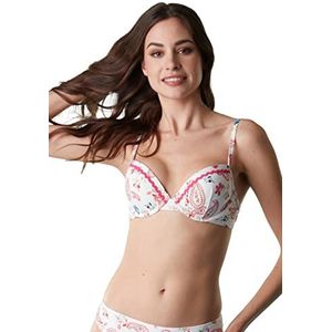 Lovable Gedrukt Knitted Micro bikinitop, wit bloemenprint, 34 dames, witte bloemenprint, 34, witte bloemenprint