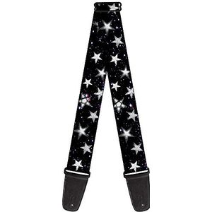 buckle-down Gitaarriem 86-152,4 cm Glanzende sterren in de ruimte zwart/paars/wit