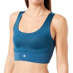 Champion Athletic Sportbras W - Quick Dry Anti-microbial Compact Stretch Poly Jersey Compressive Sportbeha voor dames, Donker Cyaan