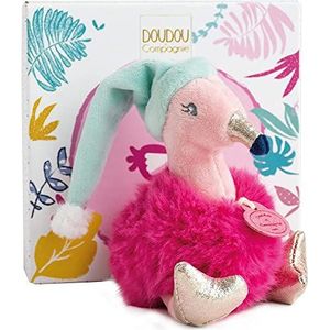 Doudou et Compagnie - Pluche flamingo met muts – 15 cm – Minizoo – DC3525