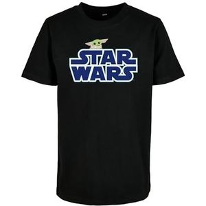 Mister Tee Kids Star Wars Blue Logo T-Shirt Unisex Kinderen, zwart.
