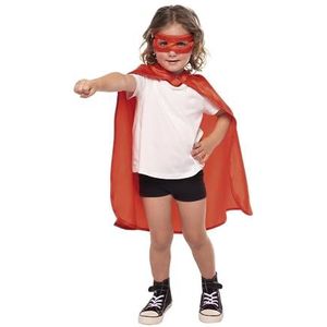 Rubies Rode superheldenset voor jongens en meisjes, eenheidsmaat, uniseks, cape en anti-gezicht, officieel carnaval, verjaardag, feest en Halloween