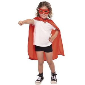 Rubies Rode superheldenset voor jongens en meisjes, eenheidsmaat, uniseks, cape en anti-gezicht, officieel carnaval, verjaardag, feest en Halloween