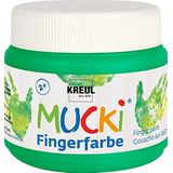 Kreul Mucki 23110 vingerverf 150 ml groen glanzend op waterbasis, parabenen, glutenvrij, lactosevrij, veganistisch, wasbaar met kwast, spons, spatel en vingers