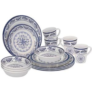 Bo-Camp - Servies - Campingbord - 16-Delig - Old Dutch - Blauw Servies