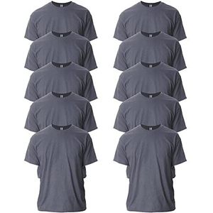 Gildan Ultra Cotton T-shirt, Style G2000, Dark Heather (verpakking van 10) heren, Dark Heather (verpakking van 10) S, Dark Heather (10 stuks)