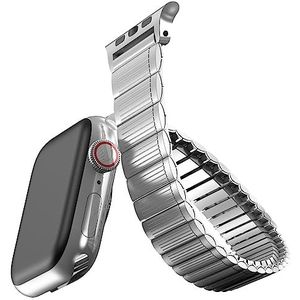 Apple Watch Ultra armband 49 mm, roestvrijstalen verlengarmband compatibel met iWatch 49 mm, 45 mm, 44 mm, 42 mm, 41 mm, 40 mm, 38 mm, elastische metalen stretcharmband voor series 8, 7, 6, SE, 5, 4,