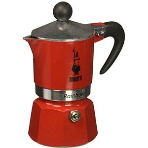 Bialetti - Koffiezetapparaat in regenboogkleuren, aluminium, rood, 1 kop, rood